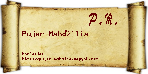 Pujer Mahália névjegykártya